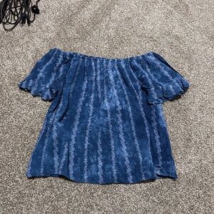 Knox Rose Blue Off-Shoulder Blouse